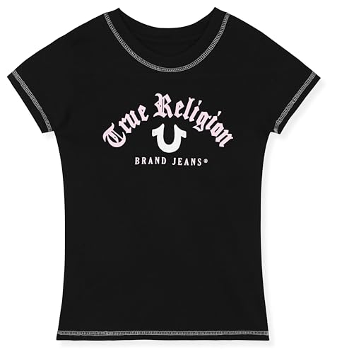 Image of True Religion Girls Jeans Shorts Set Girls Denim Short and Fashion Tee Shirt Clothing Set for Kids