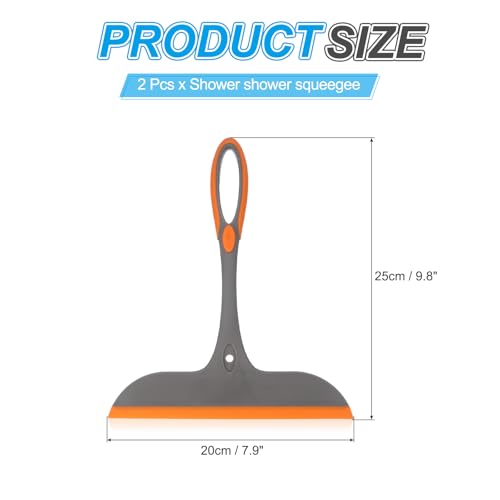 Image of PATIKIL 10 Inch Shower Squeegee for Glass Doors, 2PCS All-Purpose Shower Squeegee for Tile Shower Walls Window Car Windshield, Light Grey
