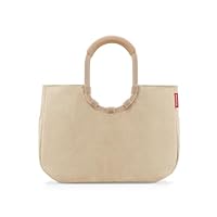 reisenthel loopshopper L frame cord sand – Stabile Tasche mit praktischen Fächern aus recycelten PET-Flaschen – Charmantes und wasserabweisendes Design