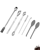 ZAMXHUG 7 Stück kapselfüller,rosin presseLaborspachtel,Kapselfüllmaschinen Kit für Pillenfüller Mikrolöffel Spatel Werkzeug Kräuterpulver Tamper Werkzeugen für Gelkapseln Schnelles Fülltablett