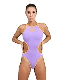ARENA Women's W BIGLOGO One Piece Swimsuit, Lavanda-Fluo ORANGE, 38