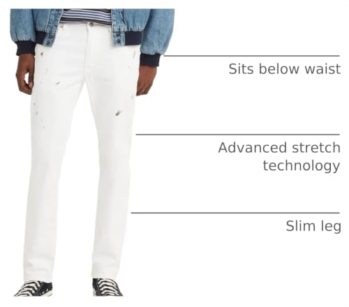 Image of Levi's Men's 511 Slim Fit Jeans (Regular and Big & Tall), White Pattern, 42Wx30L