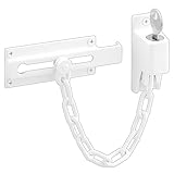 Prime-Line U 9872 Steel, White, Keyed Chain Door Guard (Single Pack)