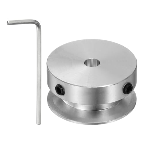 sourcing map Einzelrillen Riemenscheibe Keilriemenscheibe 5mm feste Bohrung 30mm Außendurchmesser Aluminiumlegierung mit Sechskantschlüssel für Bohrmaschine 6mm PU-Rundriemen