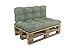 POKAR Palettenkissen Palletenauflagen Palettenpolster Palettensofa Palettenmöbel 2er Set: 1x Sitzkissen 120x80 + 1x Rückenlehne 120x40, Grün