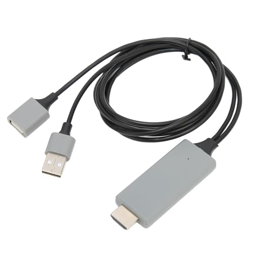 Cable Adaptador HD USB a HDMI AV Digital, Adaptador de Espejo HDTV para Teléfonos Inteligentes iOS y Android, Tabletas, TV, Monitor, Proyector (Negro)