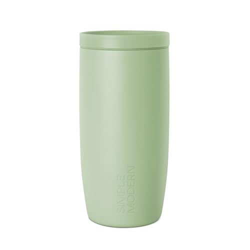 Image of Simple Modern Travel Coffee Mug Tumbler with 360 Lid | Ceramic-Lined Insulated Stainless Steel Cold Brew Iced Coffee Cup Thermos | Gifts for Women Men Her Him | Voyager Signature | 16oz | Meadow Mist