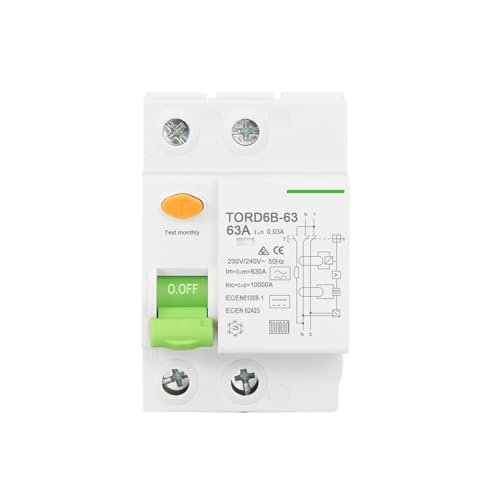 Disjoncteur de courant résiduel RCCB Type B 2P 63 A 30 mA RCD DC pour borne de recharge