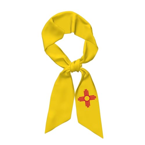 Women's Fashion Neck Scarf New Mexico Flag Lightweight Silk Head Scarf Double Sided Hairband Headband for Handbag Accessories