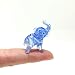 Sansukjai Elephant Tiny Micro Figurines Hand Blown Glass Art Animals Collectible Gift Home DÃ©cor, Trunk Up (Blue)