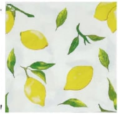 20 Pcs Lemon Printed Cocktail Napkins 3-Ply Disposable Paper Serviettes Decorative Table Supplies for Dessert Cake Breakfast Luncheon Dinner Party