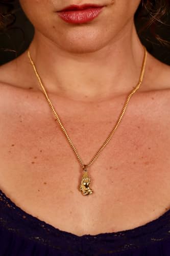 Planet '79 Lord's Prayer Hands: 18k Gold 316L Stainless Steel Prayer Hands Necklace with Chain – A Divine Boyfriend and Girlfriend Gift for Eternity3