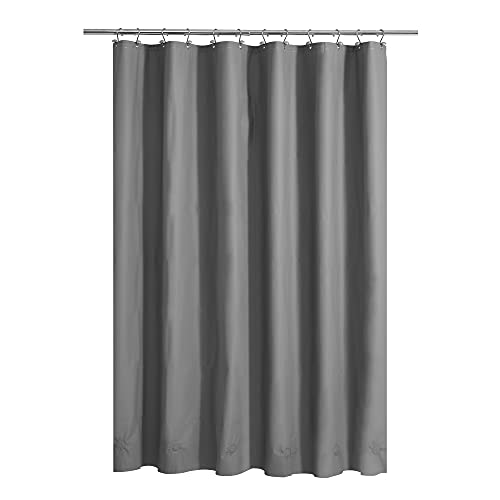 Image of Barossa Design Gray Shower Curtain Liner with 6 Magnets - Heavy Duty Waterproof PEVA Shower Liner for Bathroom, 72 inch x 72 inch Standard Size, Metal Grommets - Dark Gray, 72x72