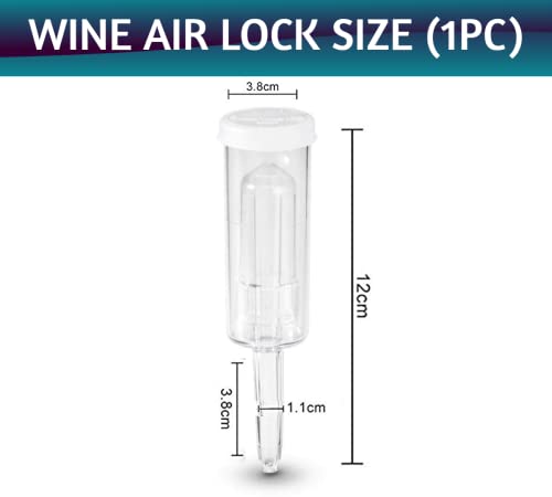 Image of 3-Piece Fermentation Airlock for Home Brewing Tool, Wine, Beer, Kombucha & Kimchi, airlock Fermentation Tube for Wine Making kit (H 12cm x W 3.8cm-Bottle Shape Air Lock, 1Pcs)