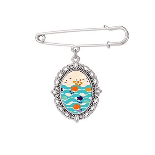 Broche en forme de poisson style Art déco pour habiller une chemise au quotidien