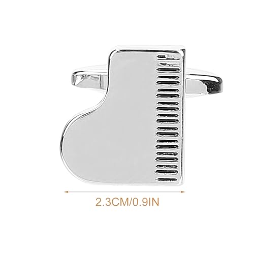 Gemelos de piano para hombre, 1 par de botones para camisa blanca miniatura 2