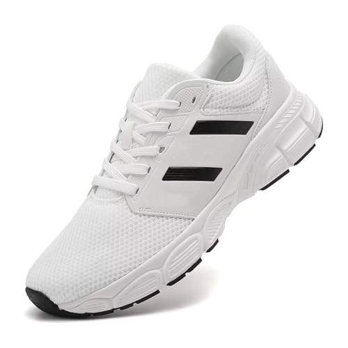 Mens Running Ultra Lightweight Breathable Walking Non Slip Athletic Fashion Sneakers Workout Casual Sports sneakers shoes white 40 EU