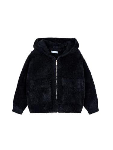 Mayoral Furry Knit Sweater for Girls Black