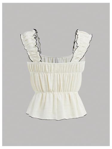 Verdusa Girl's Bowknot Tiered Ruffle Tank Tops Summer Sleeveless Peplum Tops Going Out Tops2