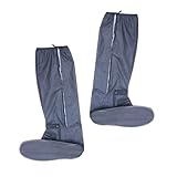 Abaodam Wiederverwendbare Überschuhe aus PVC rutschfest mit Reißverschluss Verstärkt und Waschbar Schuhschutz für Regen und Outdoor (l 41 42)