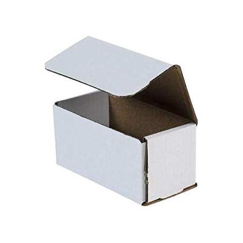 Secure Seal Shipping Boxes - 6x3x3" Mailers - White Foldable Corrugated Cardboard Packaging for Mailing, Moving, Storage, and Organizing - Strong Lightweight Foldable (Bulk 100 Pack) Cover
