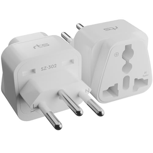 rts (5 Pack) Switzerland Jordan Rwanda Liechtenstein Swiss Madagascar Universal Travel Plug Adapter Travel Essentials Plug Convert Converter Perfect for Cell Phones, Laptops, Tablets, Camera Chargers