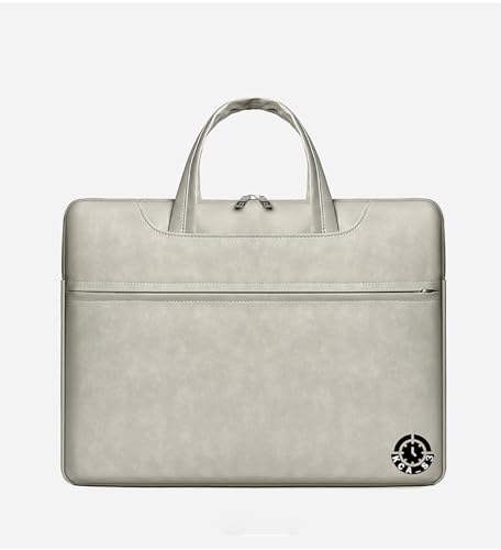 Durable Laptop Shoulder Bag 13 14 Inch Shockproof Protective Briefcase for Men Women Stylish Professional Unisex Design Perfect for Work School Travel Fit Dell HP Huawei Samsung Colour Light Grey