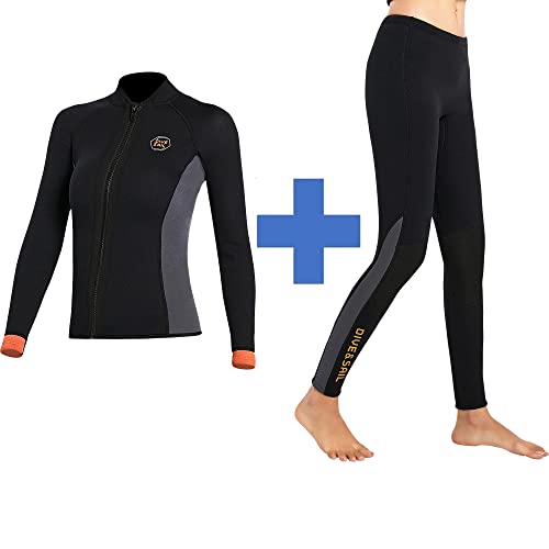 Set Skyone de Chaqueta y Pantalón de Traje de Neopreno 3MM para Hombre y Mujer