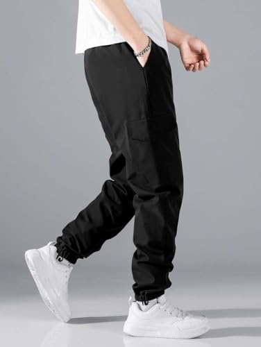 ZAFUL Men's Jogger Cargo Pant Elastic Waist Drawstring Straight Leg Sweatpants Lightweight Casual Trousers with Pockets3