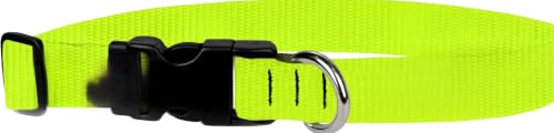 Image of Dog Collar - Colored Adjustable Pet Collars - 3 /4 Inch Wide, Small, Hot Yellow