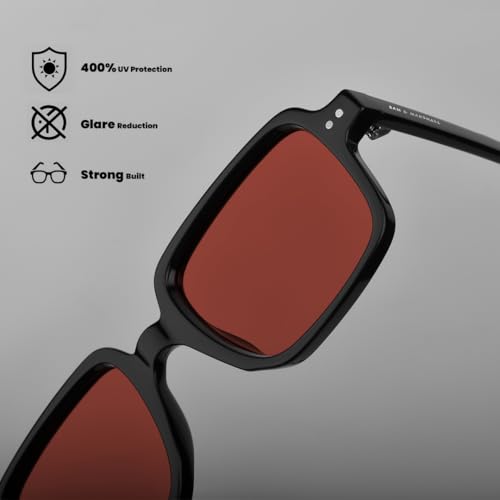 Image of SAM AND MARSHALL VANTA Sunglass I Rectangle Shape Sunglass I 400UV Protection I Unisex.