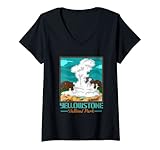 donna retro national park camicia vintage yellowstone national park maglietta con collo a v