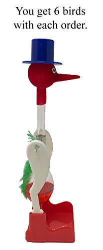 Thegag Drinking Bird Perpetual Motion (6 Pack) Original Vintage Retro Magic Sippy Dipping Bird Science School Wholesale Bulk Set Of 6 #TOP4