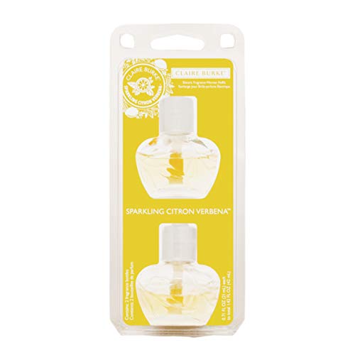 Claire Burke Plug Scented Oil Refills for Home and Bathroom, Sparkling Citron Verbena, 1.42 Oz, 2 Count