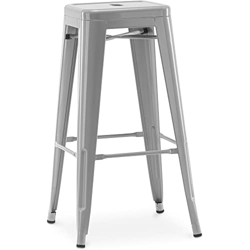 Iconik Interior Tolix Style Tabouret de Bar – Style Industriel – Acier – 76 cm – Stylix Acier