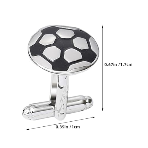 4 Mancuernillas de Pelota de Fútbol de Metal para Hombre miniatura 2
