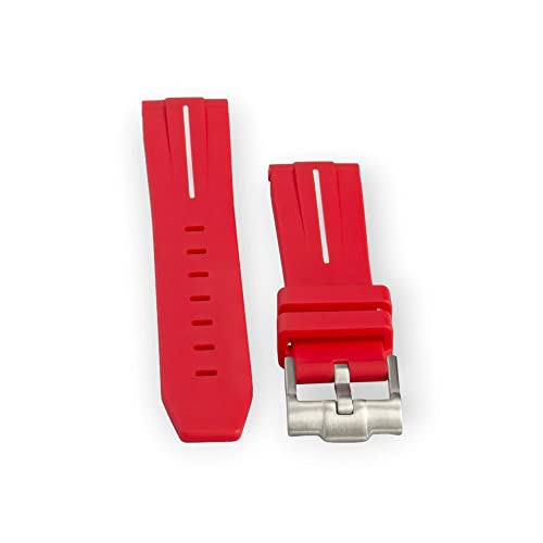 Bracelet montre caoutchouc Omega Swatch finition premium bicolore rouge