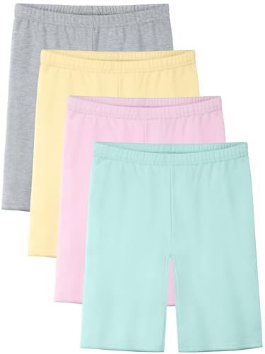 Image of HoeVou 4 Pack Girls Shorts Cotton Cartwheel Shorts for Girls Biker Bermuda Under Kids Clothes Bike Toddler Pants Multi-Color