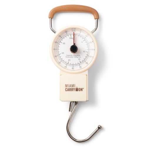 Image of Mechanical Luggage Scale with Tape Measure, 80 Lbs (Retro) - Lift Slowly