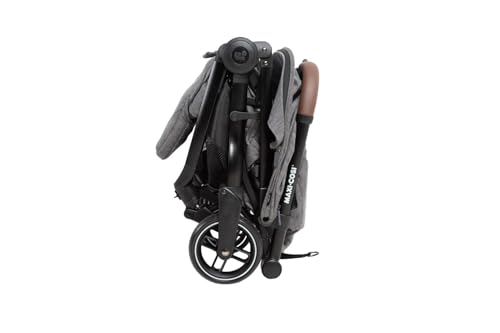 Image of Maxi-Cosi Eva Lightweight Baby Stroller,0-4 Years, Automatic One-Hand Fold, Flat Recline,Carry Strap,Puncture-Proof Wheels,5-Point Harness,Mosquito Net,Bumper Bar, Compact &Travel-Friendly Pram- Grey