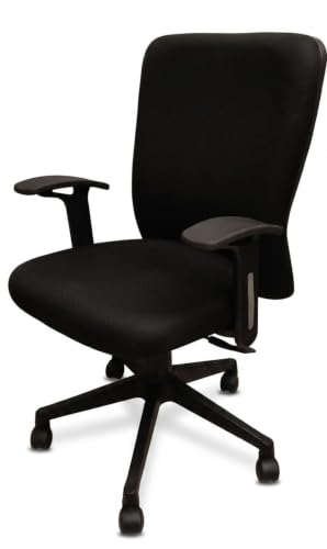 Image of Fc Sturdy Comfortable Office Chair, Black, Adjustable Height, Swivel Desk Chair with Wheels, Ergonomic Design