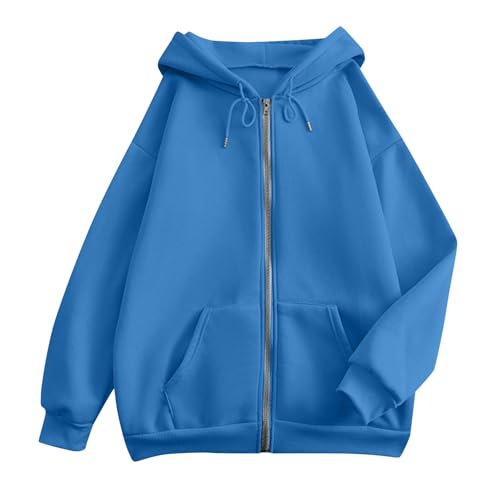 OIOLOYJM Zipper Hoodies for Women Long Sleeve Oversized Sweatshirts Y2k Drawstring Soft Jacket 2025 Fall Fashion with Pockets