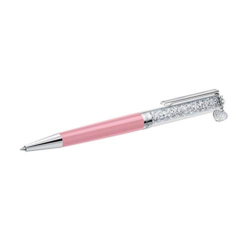 Swarovski Womens Crystalline Heart Charm Ballpoint Pen Pink One Size