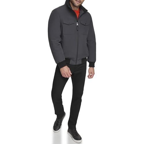 Image of Calvin Klein Men's Flextech Solid Bomber Jacket
