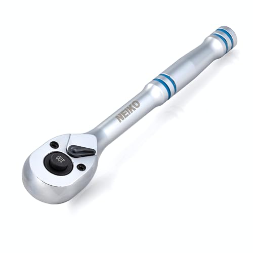 Image of NEIKO 03115A 1 /4 Inch Ratchet Wrench, 100-Tooth Reversible Ratchet, 3.6 Degree, Quick Release 1 /4 Drive Ratchet, 6 inch Handle Ratchet, Oval Head Socket Wrench, CR-V Steel Quarter Inch Rachet Wrench