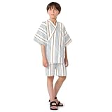 LAURA ASHLEY/COLORFUL CANDY STYLE 甚平(男の子) 150cm Heacham stripe ジュニア キッズ じんべい ジンベイ ジンベエ じんべえ 綿100% 子供 小学生 夏向き 夏祭り 部屋着 花火大会 納涼祭 カラフルキャンディスタイル NB802050