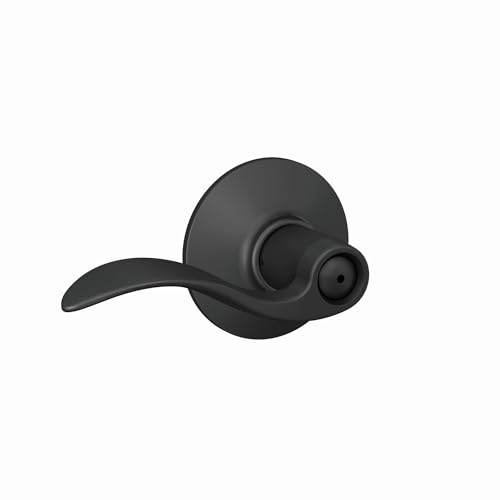 Image of Schlage F40 ACC 622 Accent Door Lever, Bed & Bath Privacy Lock, Matte Black