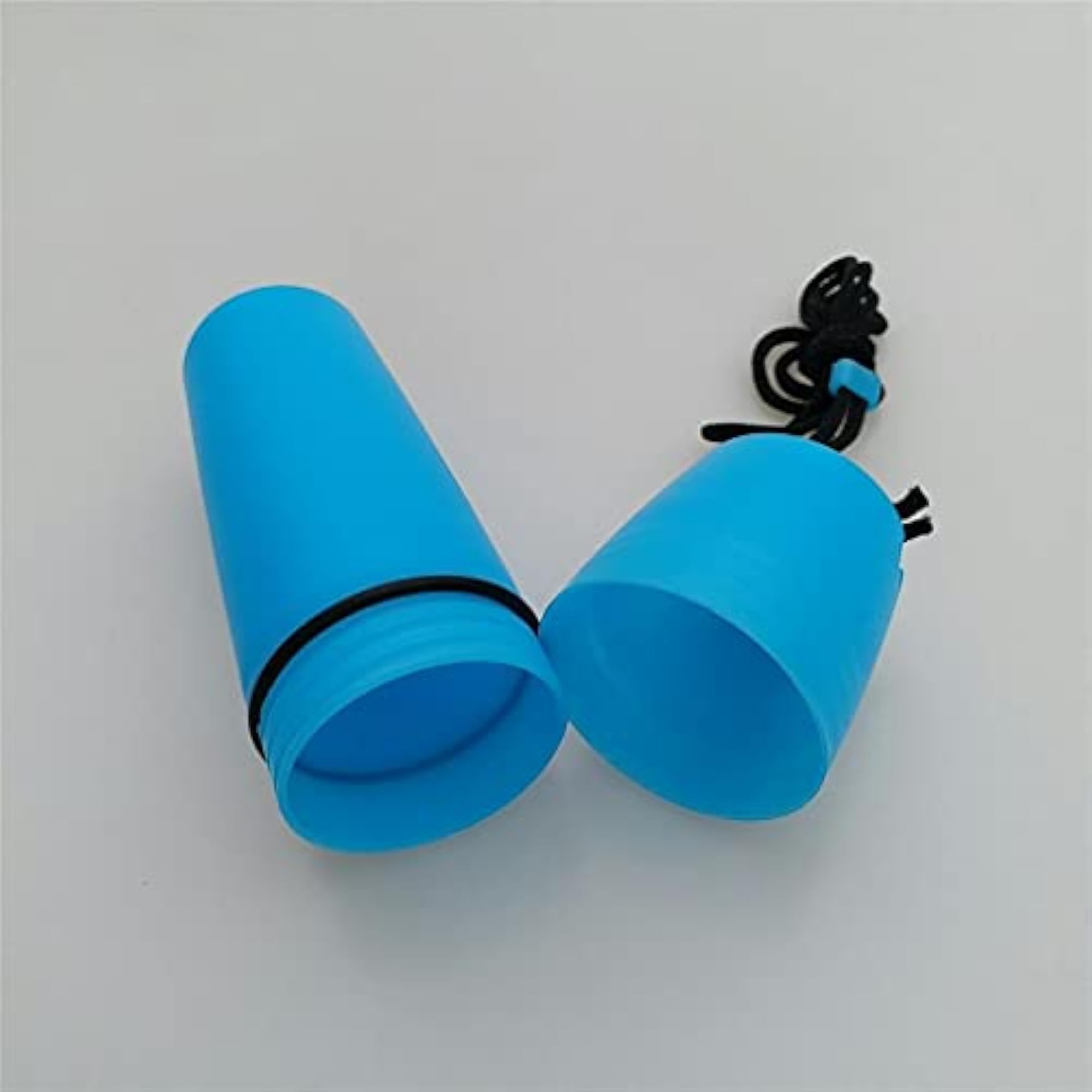 2 Waterproof Capsule Container Bottles for Scuba Diving, Blue
