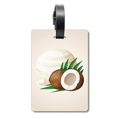 Valise de voyage : étiquette motif feuilles de noix de coco en pvc