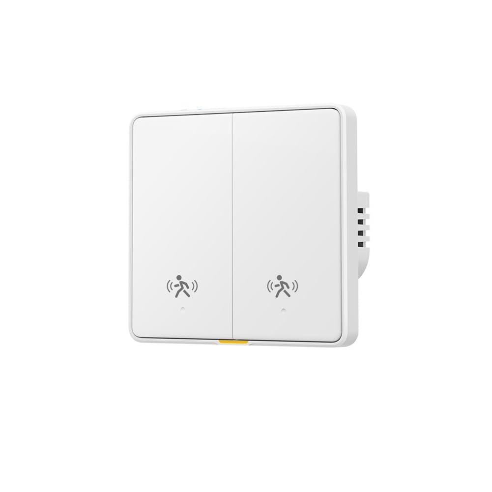 UDSKNV[KSL Tuya WIFI Smart Light Switch with 5M Radar Human Motion Body Detection Alarm Sensor No/Neutral Wire Support 2 Gang